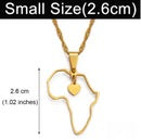 Africa Continent Outline/Heart Pendant Necklace